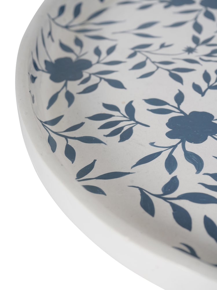 Laura Ashley White/Blue Papier Mache Hand Painted Westbourne Platter - Image 5 of 5