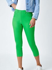 Roman Green Cropped Stretch Denim Jeggings - Image 1 of 5