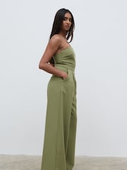 Pretty Lavish Tarragon Green Campbell Bandeau Jumpsuit - Image 3 of 4