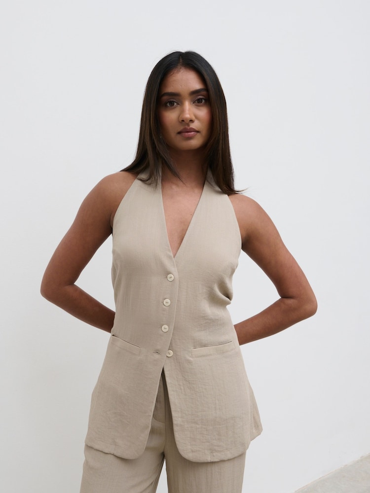 Pretty Lavish Stone Remy Halterneck Waistcoat - Image 1 of 4