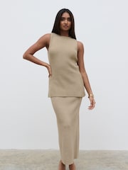 Pretty Lavish Oatmeal Goldie Knit Midaxi Skirt - Image 2 of 4