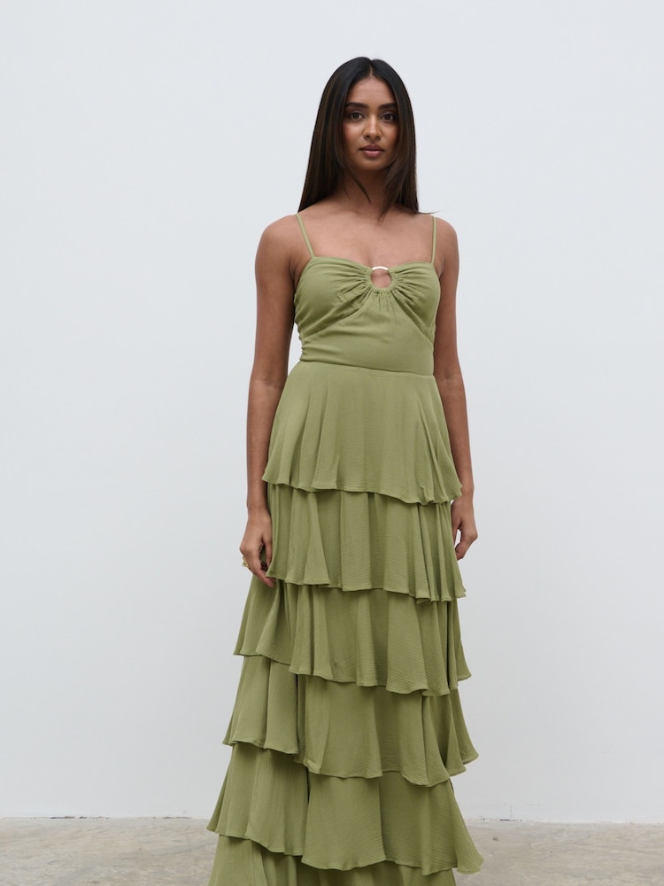 Pretty Lavish Moonstone Sidney Ring Detail Maxi Dress - Image 1 of 4