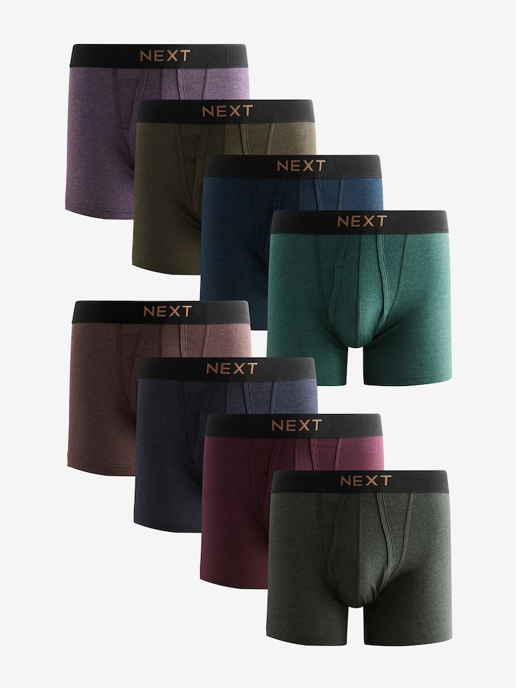 Dunkles sattes Grün/Blau meliert - 8er-Pack - A-Front Boxershorts - Bild 1 von 11 Dunkles sattes Grün/Blau meliert - 8er-Pack - A-Front Boxershorts - Bild 1 von 11