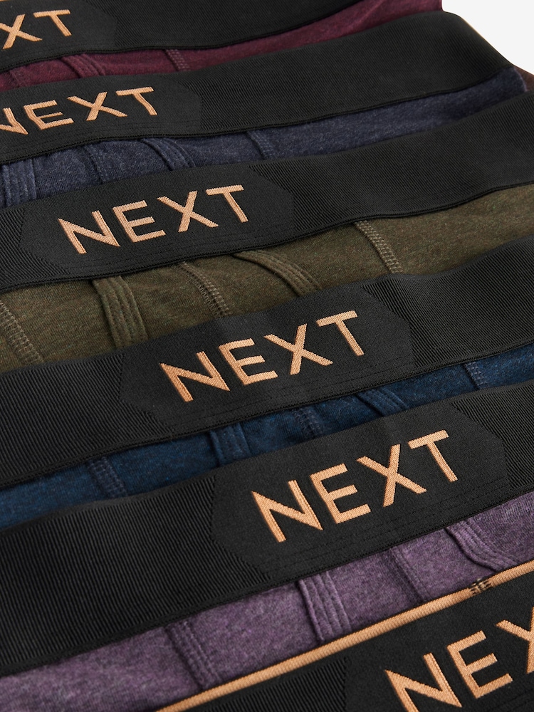Dark Rich Green/Blue Marl 8 pack A-Front Boxers - Image 10 of 11