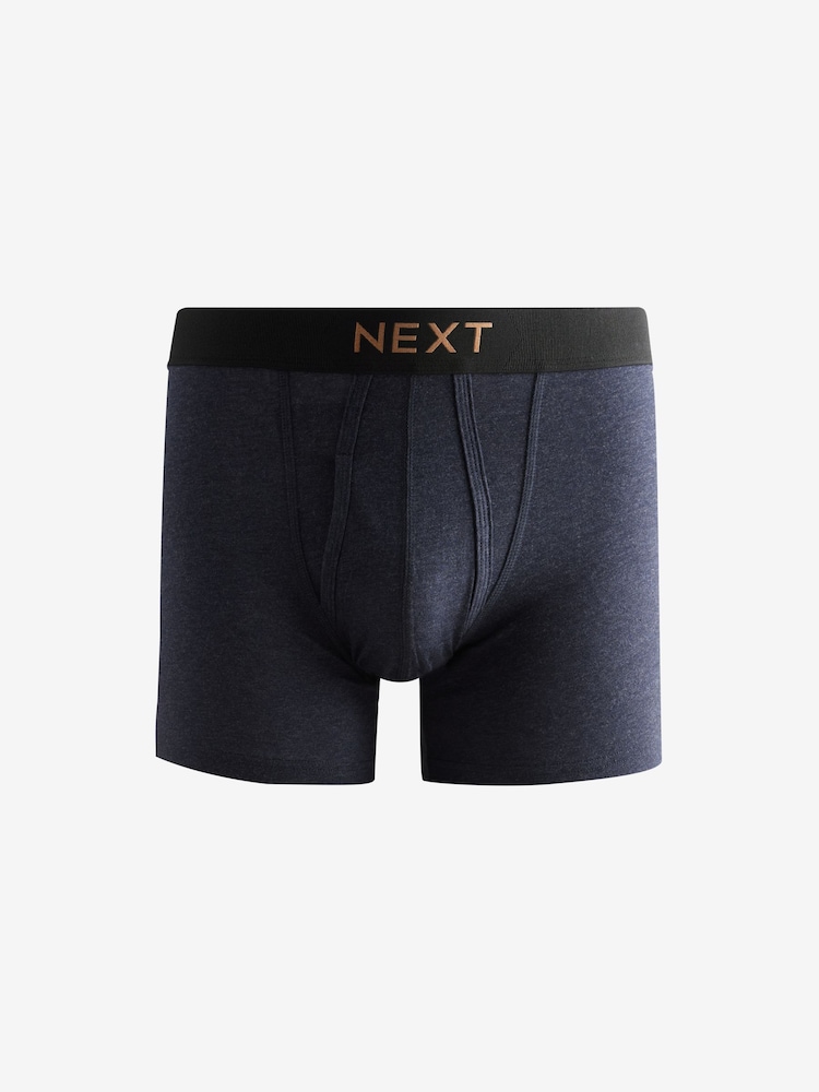 Dark Rich Green/Blue Marl 8 pack A-Front Boxers - Image 4 of 11