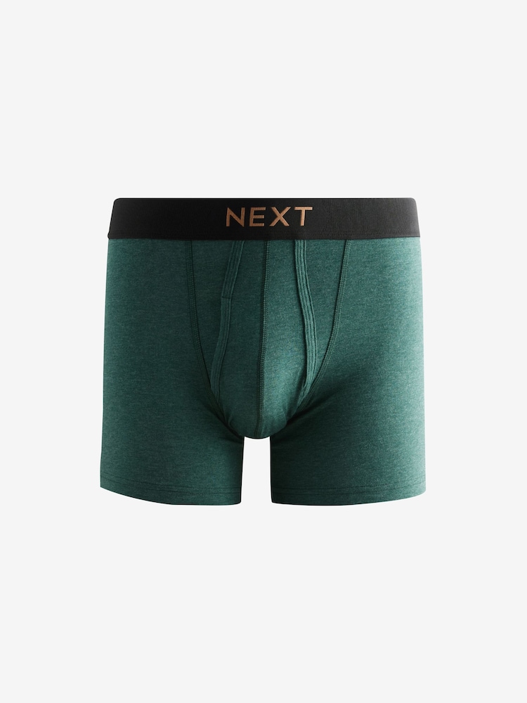 Dark Rich Green/Blue Marl 8 pack A-Front Boxers - Image 8 of 11