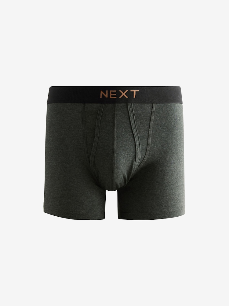 Dark Rich Green/Blue Marl 8 pack A-Front Boxers - Image 9 of 11