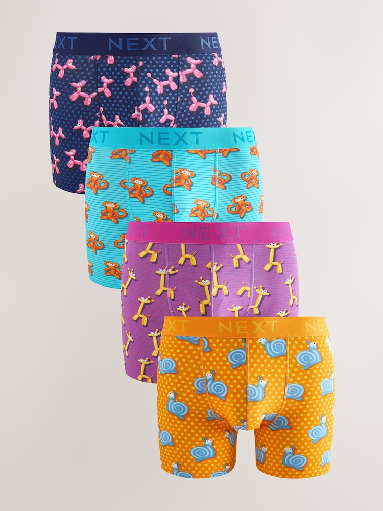 Estampado de globos de animales en naranja intenso/rosa/azul - Pack de 4 - Rich Trunks Boxers - Imagen 1 de 8 Estampado de globos de animales en naranja intenso/rosa/azul - Pack de 4 - Rich Trunks Boxers - Imagen 1 de 8