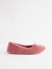 Pink Velour Ballet Slippers - Image 4 of 8