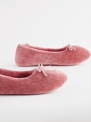 Pink Velour Ballet Slippers - Image 6 of 8