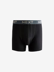 Black Warm Blue/Red Textured Metallic 4 pack A-Front Cotton Rich Boxers - Image 2 of 7