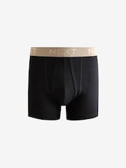 Black Warm Blue/Red Textured Metallic 4 pack A-Front Cotton Rich Boxers - Image 4 of 7