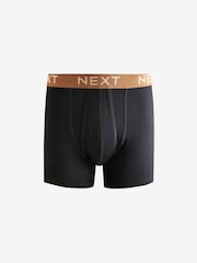 Black Warm Blue/Red Textured Metallic 4 pack A-Front Cotton Rich Boxers - Image 5 of 7