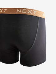 Black Warm Blue/Red Textured Metallic 4 pack A-Front Cotton Rich Boxers - Image 6 of 7