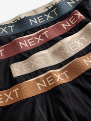 Black Warm Blue/Red Textured Metallic 4 pack A-Front Cotton Rich Boxers - Image 7 of 7