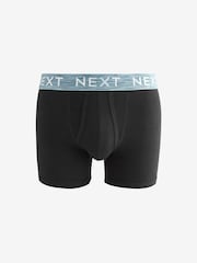 Black Bright Silver Marl Waistband 4 pack A-Front Cotton Rich Boxers - Image 2 of 8