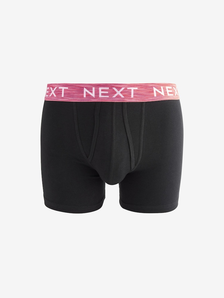 Black Bright Silver Marl Waistband 4 pack A-Front Cotton Rich Boxers - Image 5 of 8