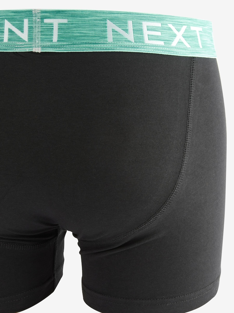 Black Bright Silver Marl Waistband 4 pack A-Front Cotton Rich Boxers - Image 6 of 8