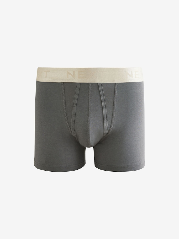 Grey Metallic Colour Waistband 10 pack A-Front Boxers - Image 10 of 14
