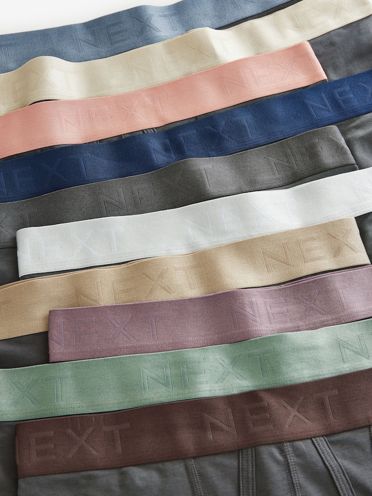 Grey Metallic Colour Waistband 10 pack A-Front Boxers - Image 13 of 14