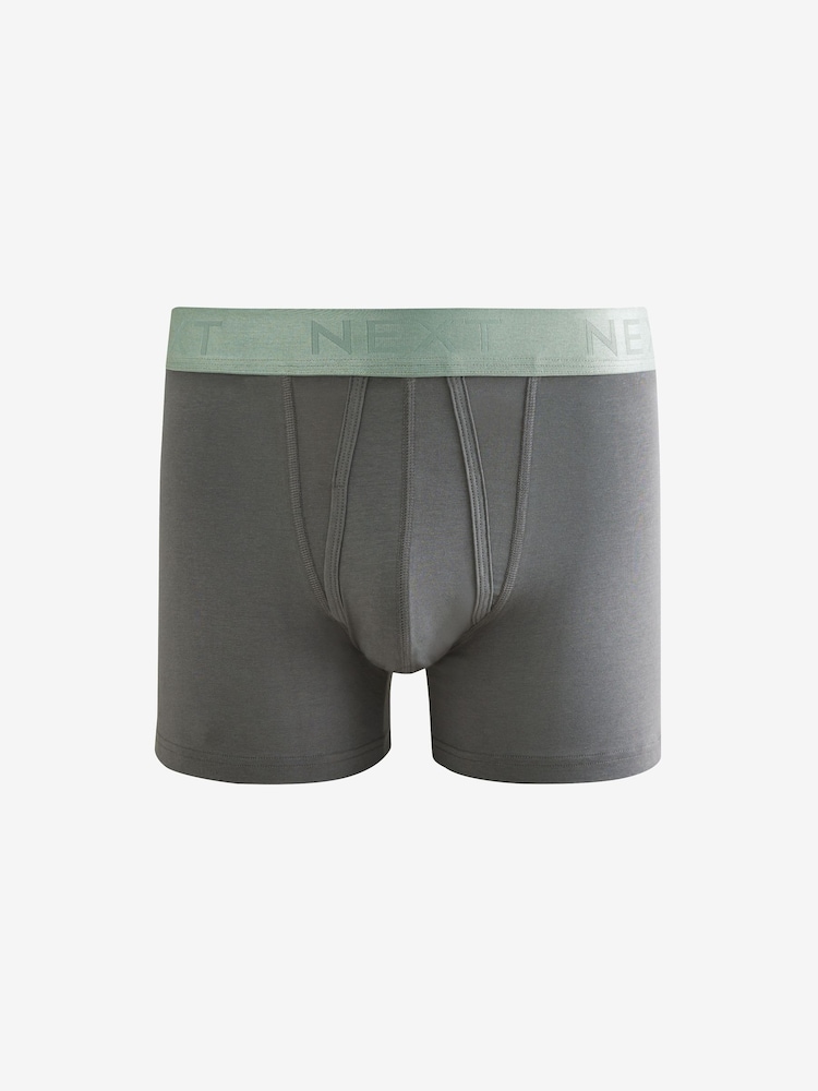 Grey Metallic Colour Waistband 10 pack A-Front Boxers - Image 3 of 14