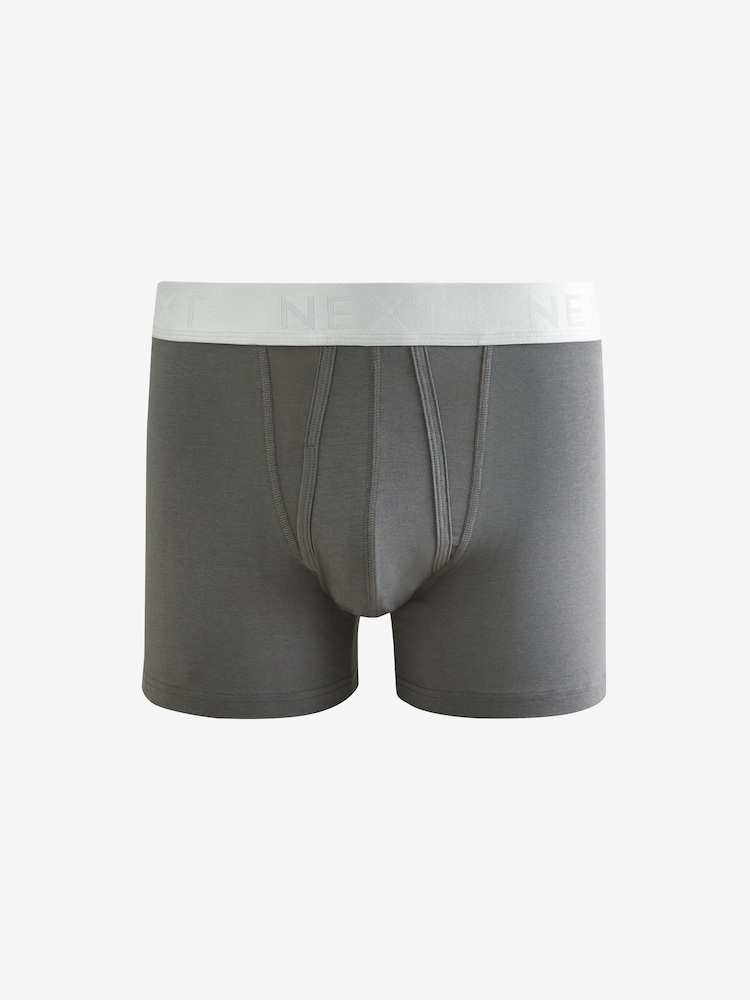 Grey Metallic Colour Waistband 10 pack A-Front Boxers - Image 5 of 14