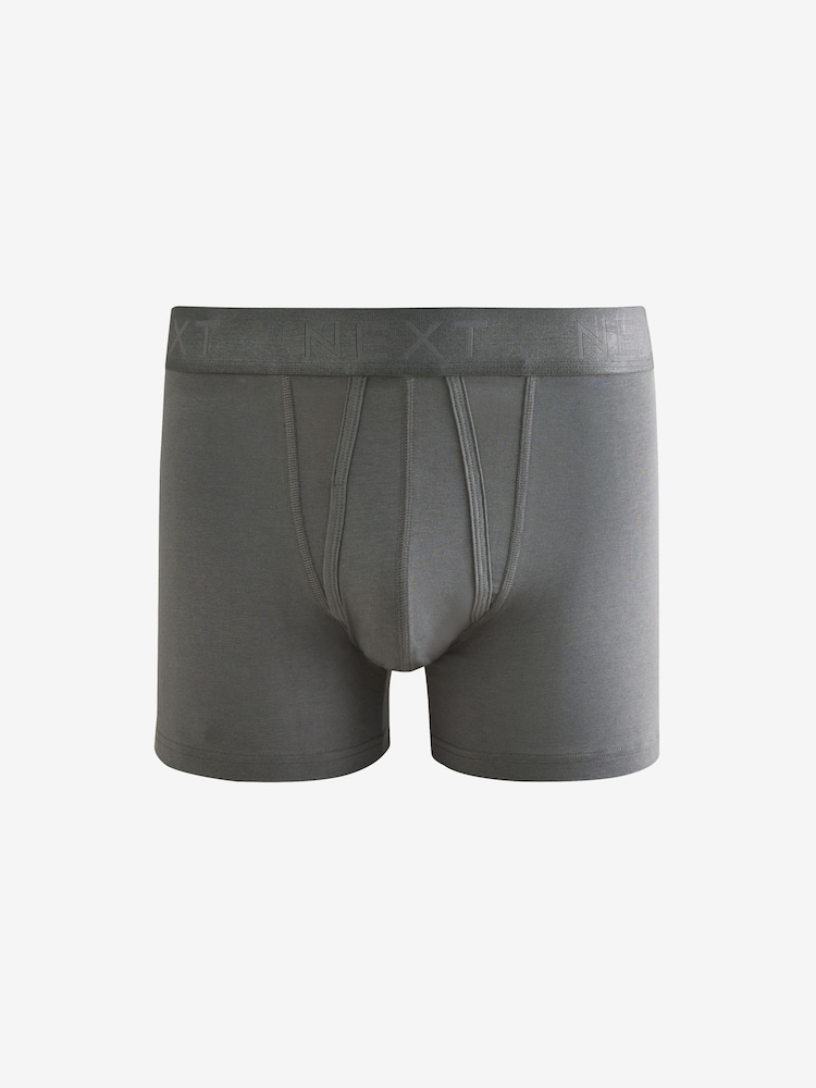 Grey Metallic Colour Waistband 10 pack A-Front Boxers - Image 7 of 14
