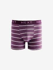 Grey/Blue Stripe 4 pack Cotton Rich Trunk Boxers 4 Pack - Image 3 of 7