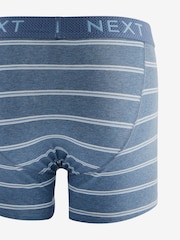 Grey/Blue Stripe 4 pack Cotton Rich Trunk Boxers 4 Pack - Image 6 of 7