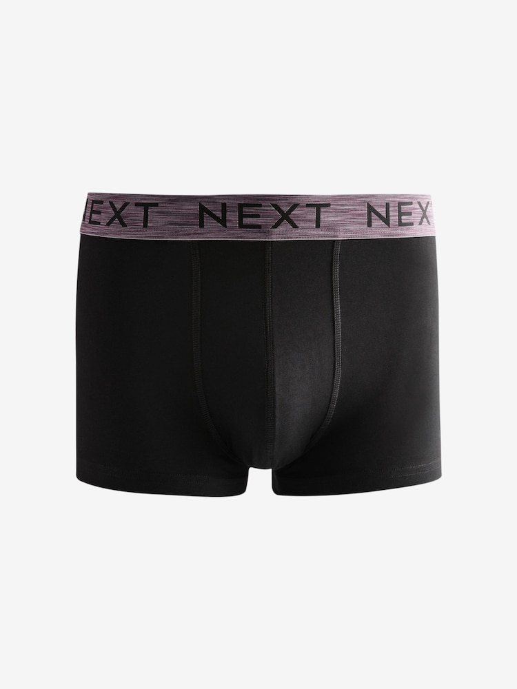 Black Blue/Green Rich Marl Waistband 4 Pack Hipster Boxers - Image 2 of 7