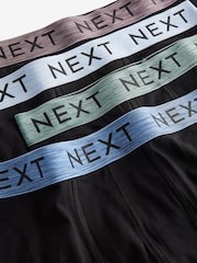 Black Blue/Green Rich Marl Waistband 4 Pack Hipster Boxers - Image 7 of 7