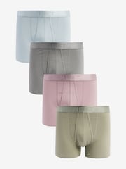 Grey/Green/Pink 4 pack A-Front Boxers - Image 1 of 7