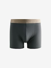 Grey Metallic Colour Waistband Cotton Rich Trunk Boxers 4 Pack - Image 1 of 1