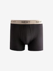 Black Gold/Bronze Metallic Waistband 4 pack A-Front Cotton Rich Boxers - Image 2 of 7
