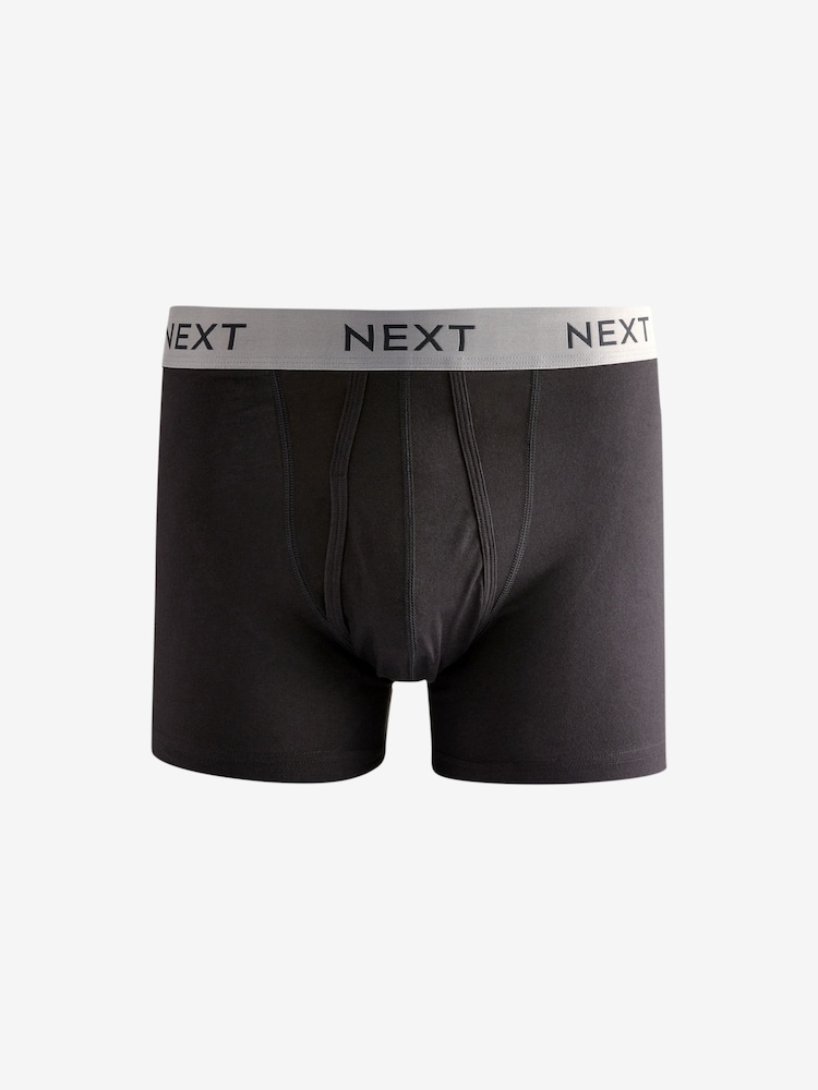 Black Gold/Bronze Metallic Waistband 4 pack A-Front Cotton Rich Boxers - Image 3 of 7