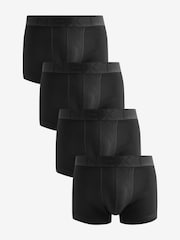 Black Big Text Tonal Waistband 4 Pack Hipster Boxers - Image 1 of 4