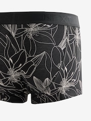 Black/White Floral Print Hipsters Boxers 4 Pack - Image 6 of 7