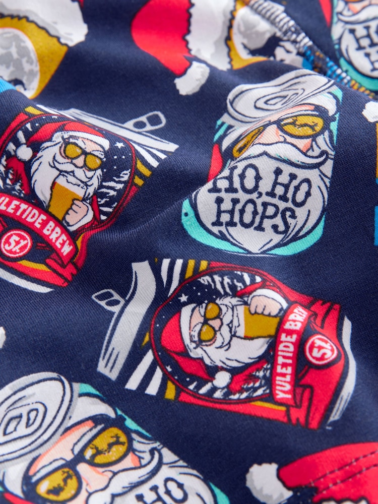 Navy Blue/Red Beer Christmas Print Trunks - Image 4 of 4 Navy Blue/Red Beer Christmas Print Trunks - Image 4 of 4