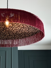 Red Allegra Leopard Easy Fit Pendant Ceiling Light Shade - Image 1 of 5
