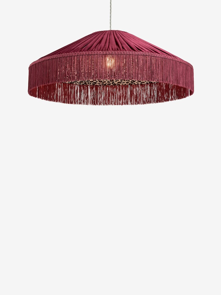 Red Allegra Leopard Easy Fit Pendant Ceiling Light Shade - Image 5 of 5