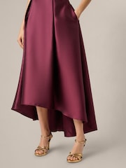 Adrianna Papell Red Studio Combo Mikado Hi Low Gown - Image 6 of 6
