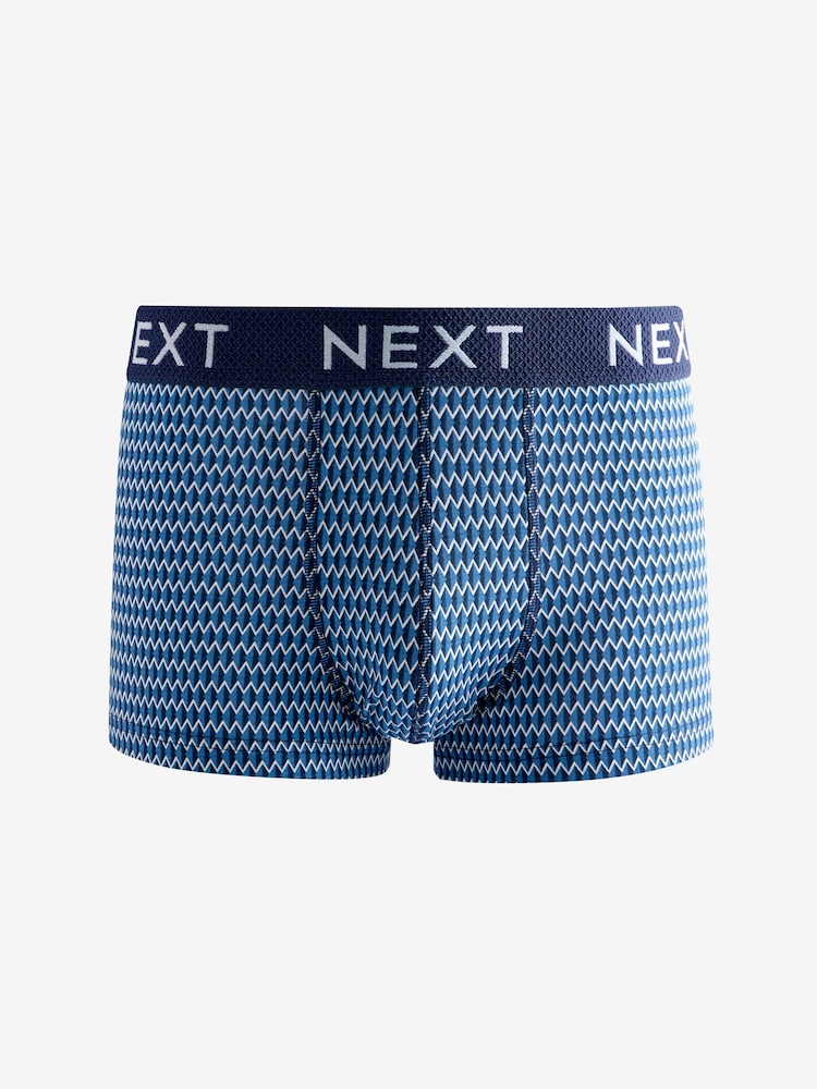 Blue Geo Print Hipsters Boxers 4 Pack - Image 4 of 7