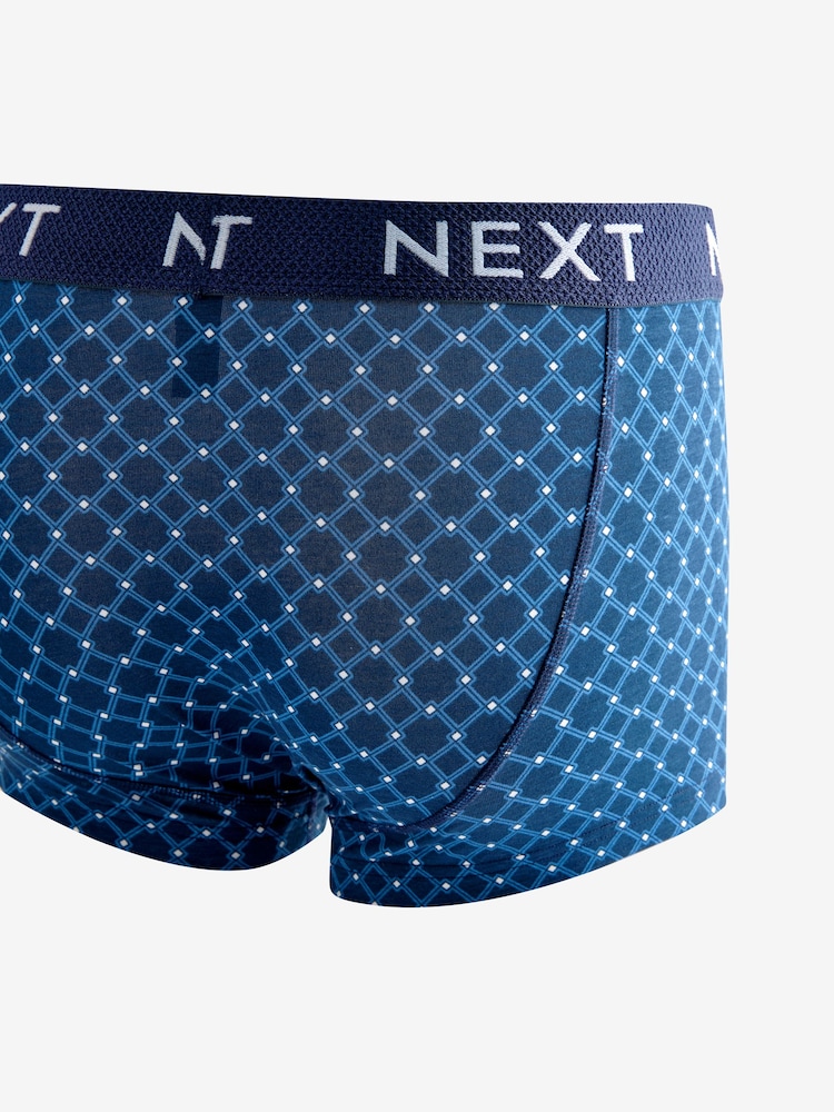 Blue Geo Print Hipsters Boxers 4 Pack - Image 6 of 7