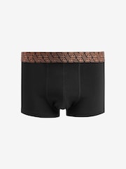Black Metallic Waistband Pattern 4 pack Hipster Boxers - Image 1 of 7