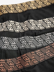 Black Metallic Waistband Pattern 4 pack Hipster Boxers - Image 6 of 7