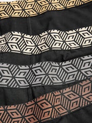 Black Metallic Waistband Pattern 4 pack Hipster Boxers - Image 7 of 7