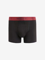 Black Rich Red/Blue Metallic Texture Waistband 10 pack A-Front Boxers - Image 5 of 12
