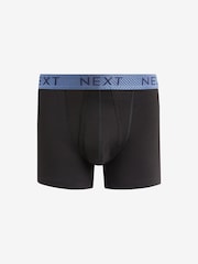 Black Rich Red/Blue Metallic Texture Waistband 10 pack A-Front Boxers - Image 9 of 12