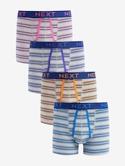 Blue/Purple Pastel Stripe A-Front Boxers 4 Pack - Image 1 of 7