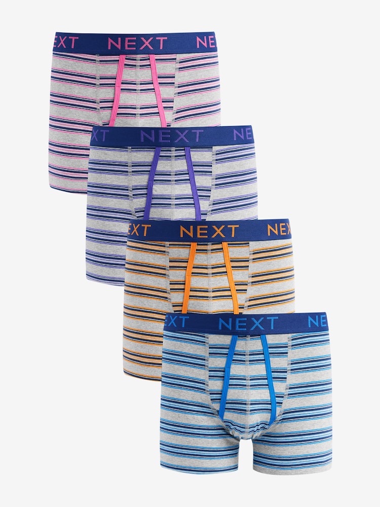 Blue/Purple Pastel Stripe A-Front Boxers 4 Pack - Image 1 of 7